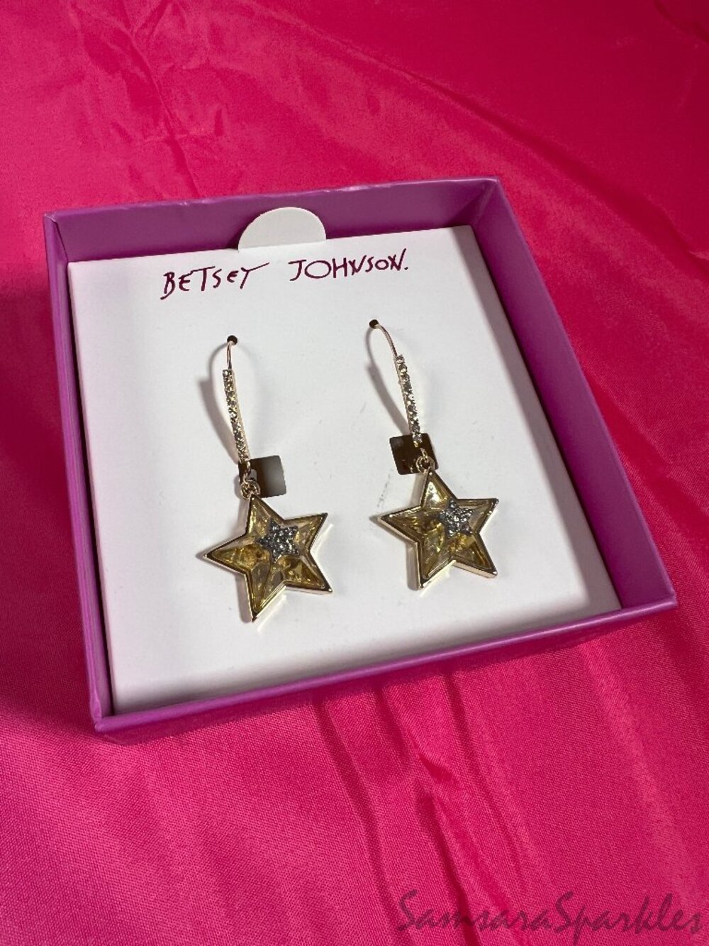 NWT Betsey Johnson Gold Star Earrings